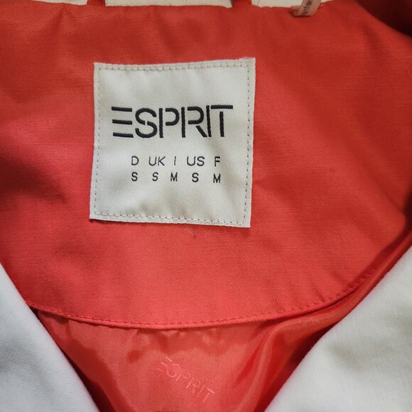 Esprit Cream Belted Hooded Trench Coat Light Jacket Size Small - Picture 7 of 10